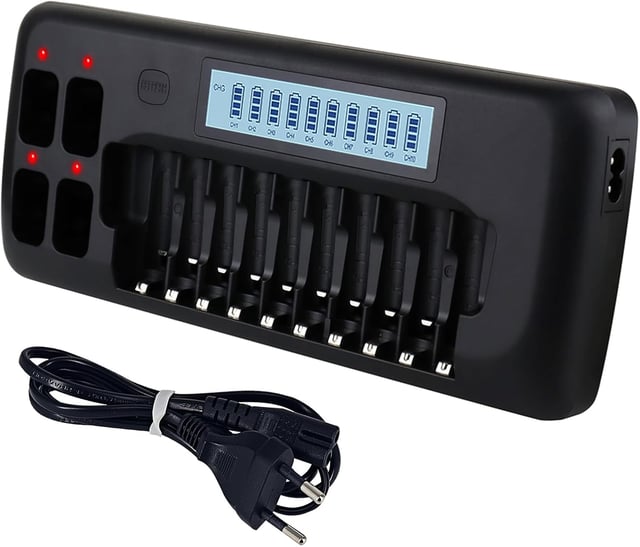 LCD Chargeur de Piles - 14 Slot Universel Chargeur de pour Intelligent Piles AA/AAA Ni-MH Batterie avec Fonction de décharge