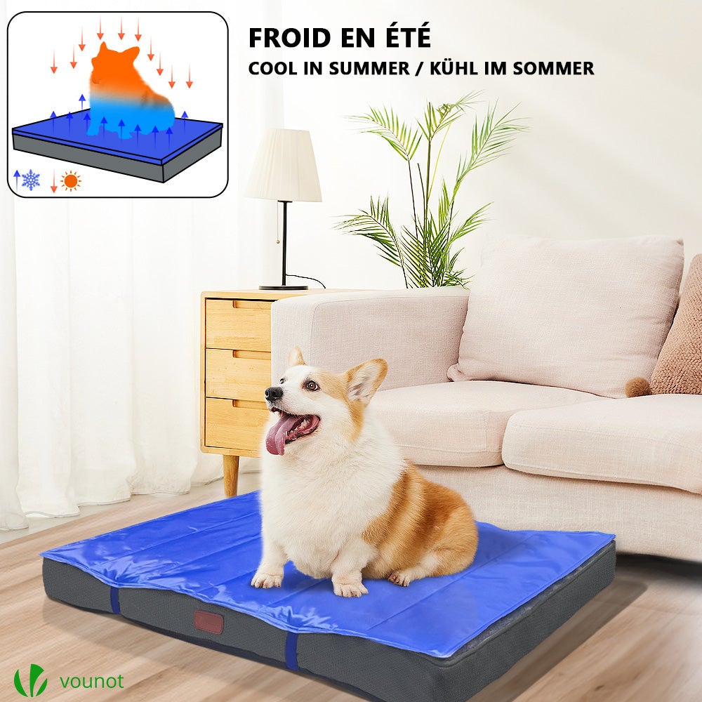 Cama Perro Ortopédica L con Gel Alfombrilla Refrescante, Cojín para Perros Espuma con Memoria - 3