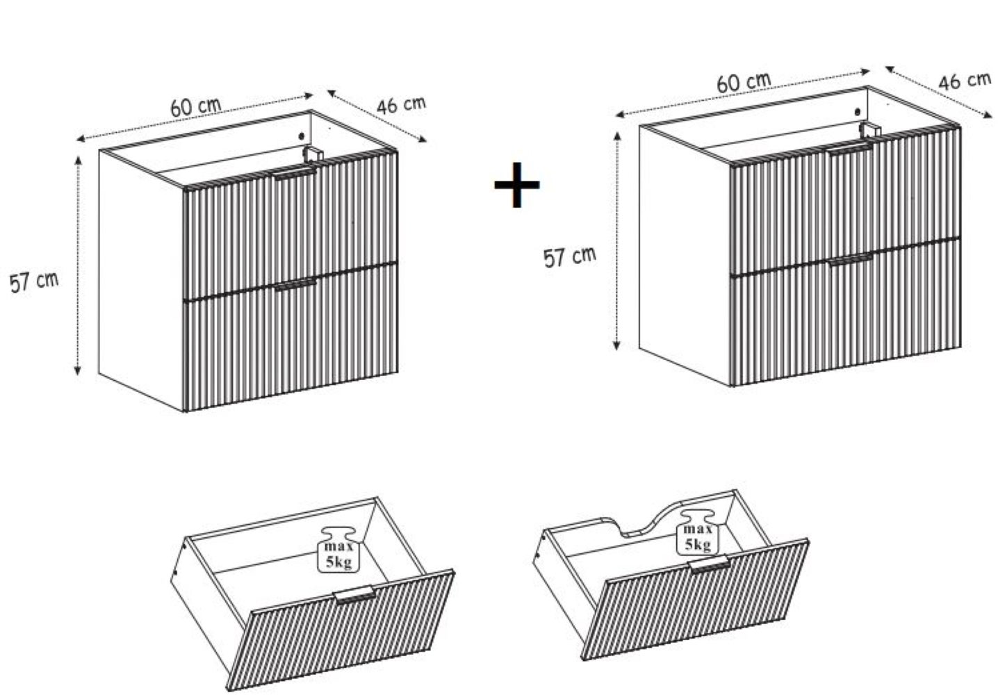 Meuble suspendu sous lavabo FLOW noyer foncé 120 cm - 3