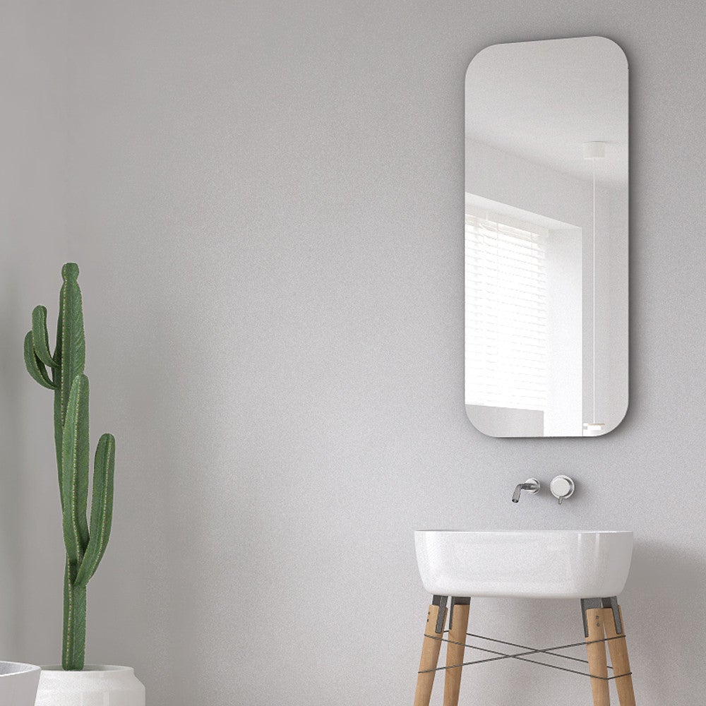 Plaque acrylique PMMA effet miroir argent 3 mm - 90 x 70 cm (900 x 700 mm) - Bords arrondis - 5