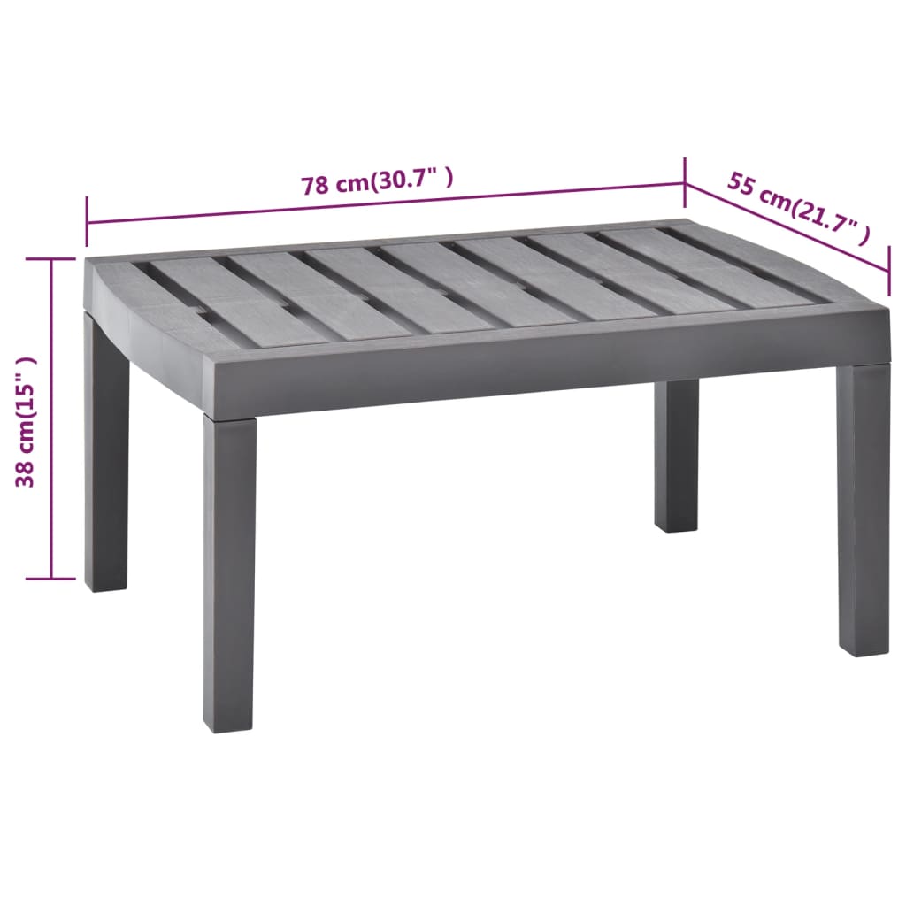 Table de jardin Moka 78x55x38 cm Plastique vidaXL - 7