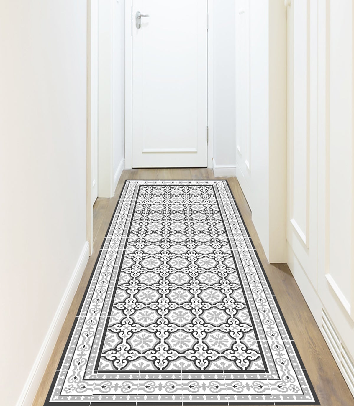 Dywan winylowy Colette 66x250 cm - PVC antypoślizgowa, winylowa do kuchni lub salonu, zmywalna, styl hydrauliczny