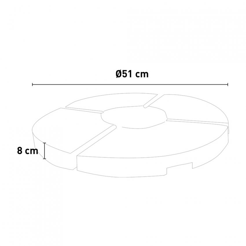 Lot de 4 bases contrepoids pour parasol eau et sable Myrtle - 7