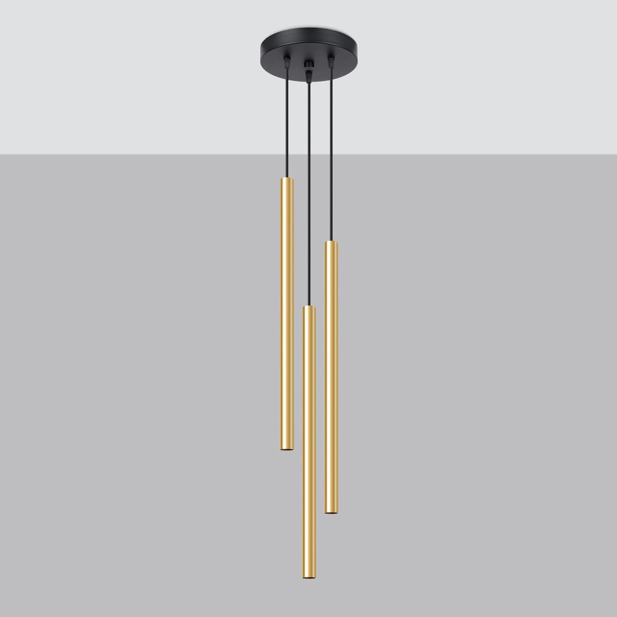 Lampa Wisząca BRILL 3P złoty połysk LED 4000K - 20x20x90cm Sollux