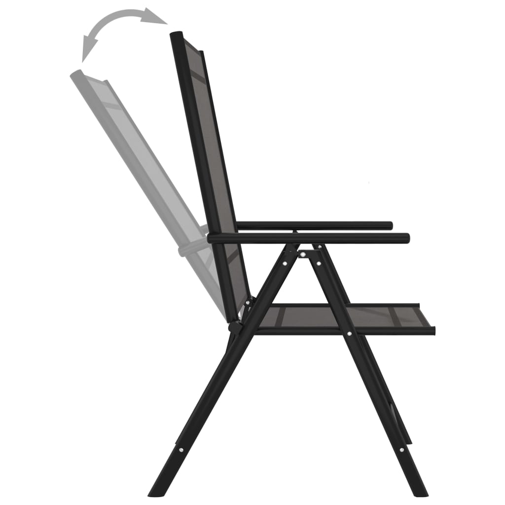 Chaises de jardin pliables 6 pcs Textilène Noir 2 - 7