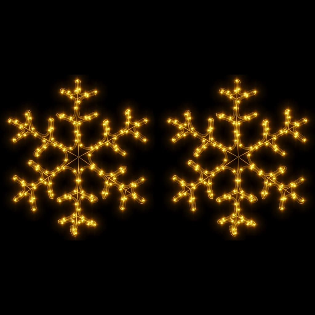 vidaXL Figura Natalizia Fiocco di Neve LED 2 pz Bianco Caldo 59x59 cm - 8