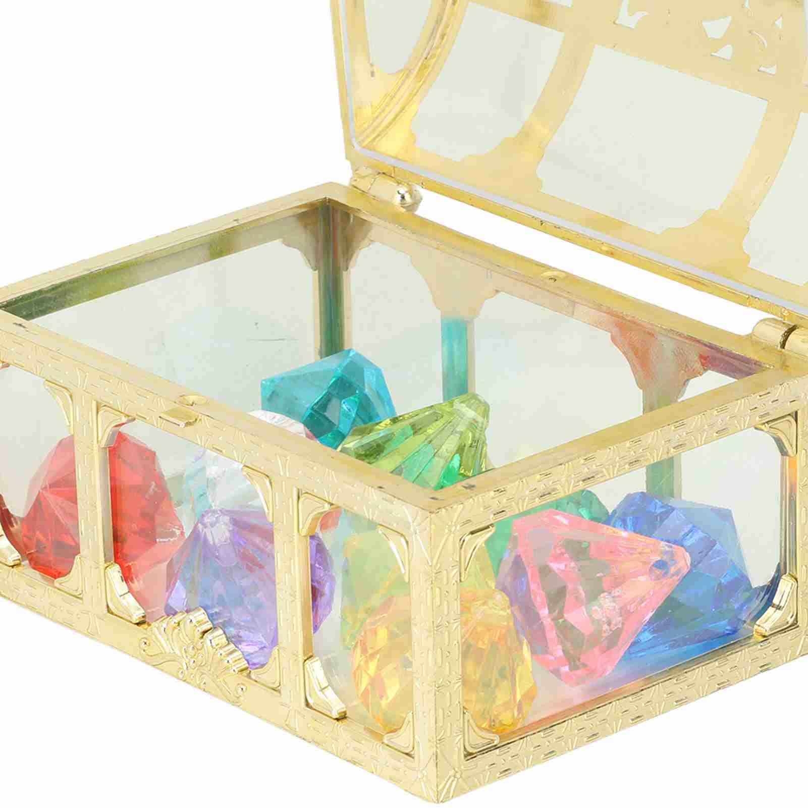 Lot de 10 jouets de plongée en diamant en acrylique avec boîte dorée colorée pour garçons et filles - 6
