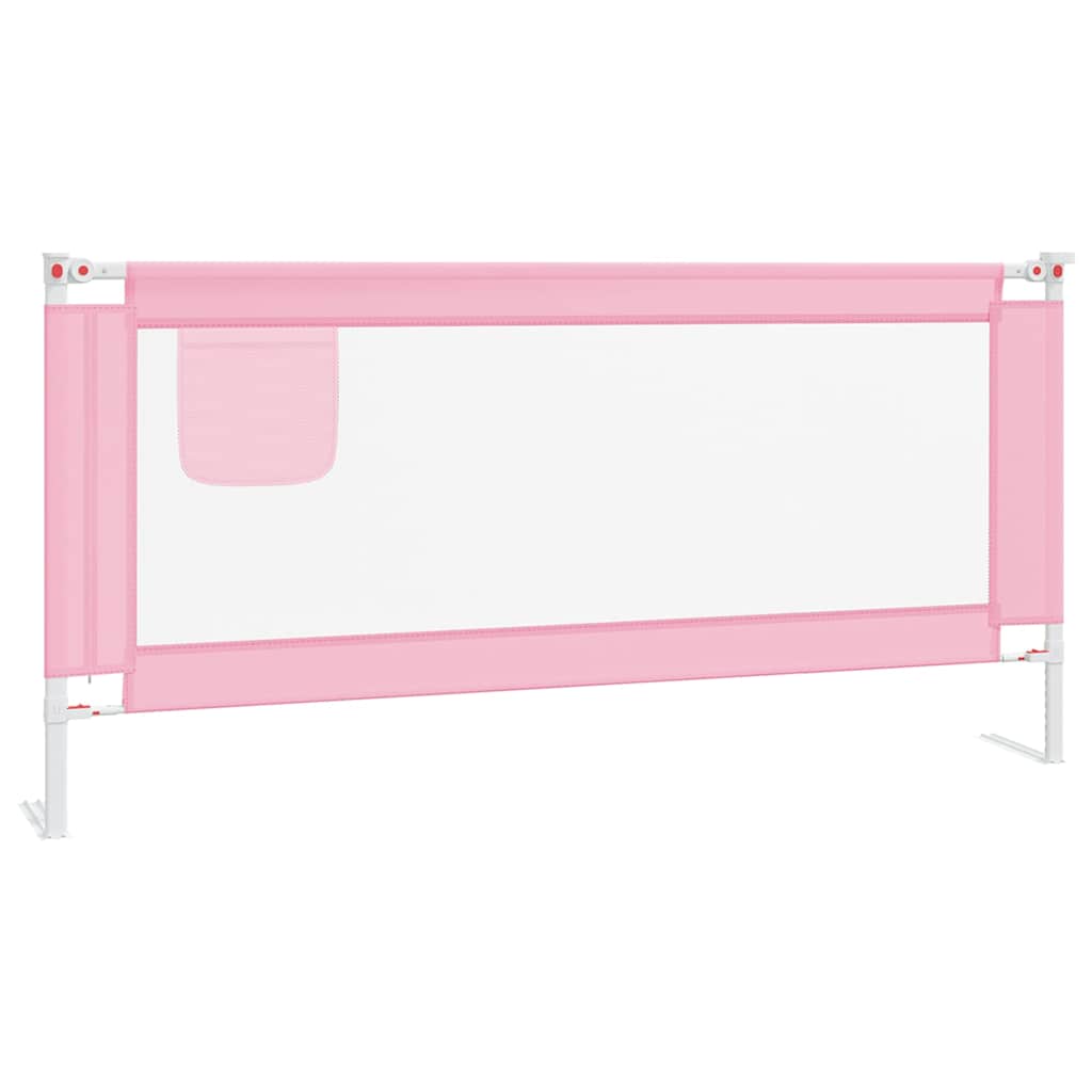 Sponda Letto Di Sicurezza Per Bambini Rosa | 180x25 Cm In Tessuto Poliestere | Regolabile Per Materassi Da 3 A 25 Cm | Anticaduta - 2