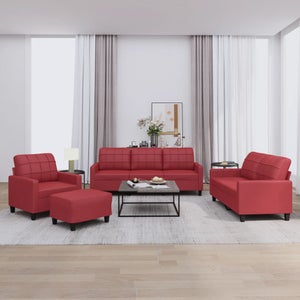 Canapé En Cuir Bordeaux 2-3 Places Quasi Neuf - Confortable Et Spacieux 200cm