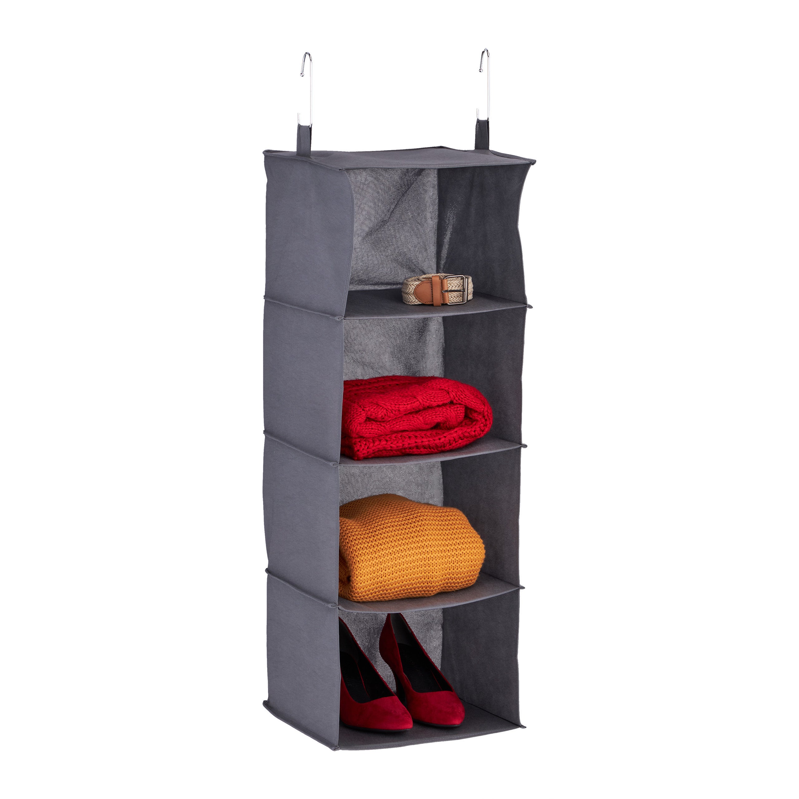 Étagère Suspendue Relaxdays 6 Compartiments + 2 Tiroirs - Rangement Dressing Ou Salle De Bain - Noir