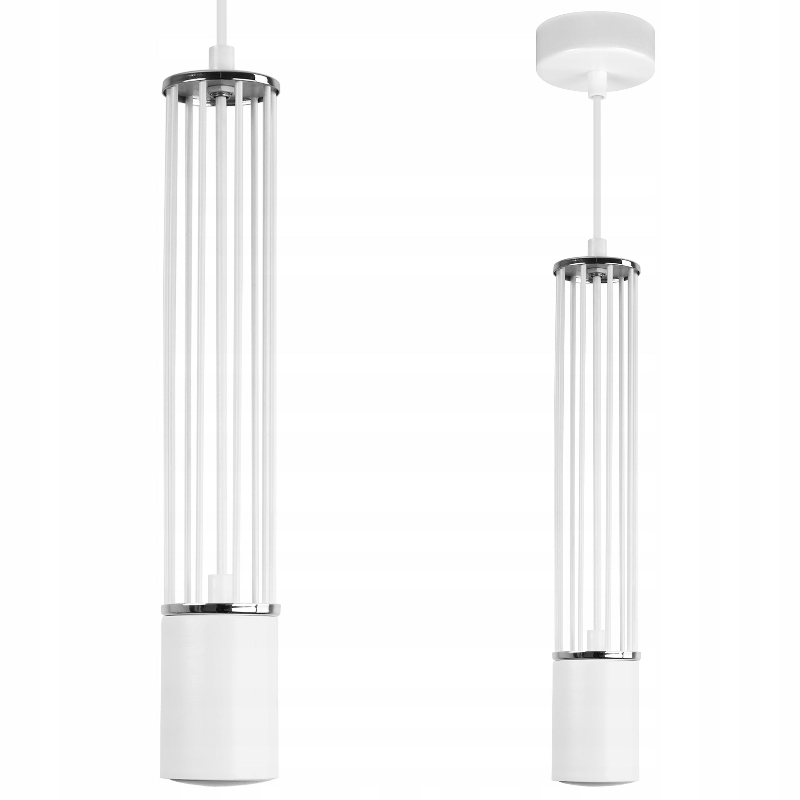 Lampa sufitowa wisząca Aria biała loft 1xGU10 klosz metal biały/srebrny Light Home LH