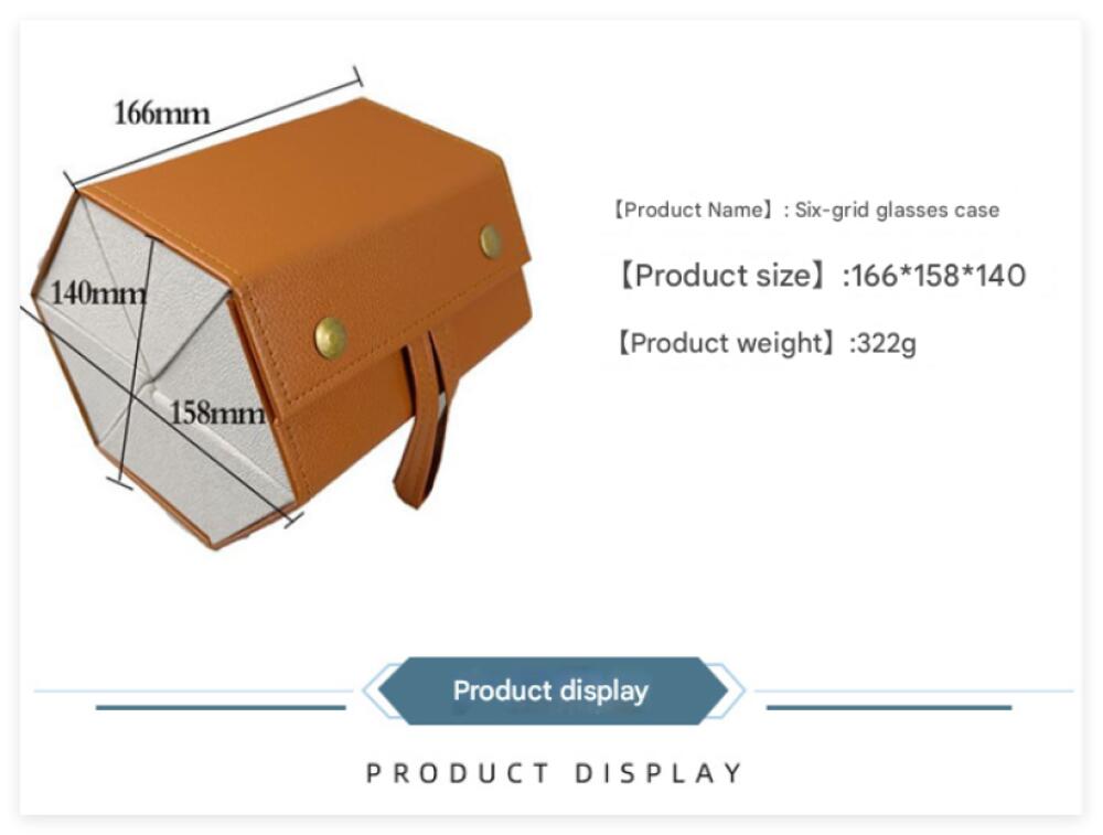 Boîte de Rangement pour Lunettes de Soleil, 6 Compartiments en (Marron) Cuir Synthétique Lunettes de Soleil Boîte à Lunettes étui à Lunettes Suspendu - 2