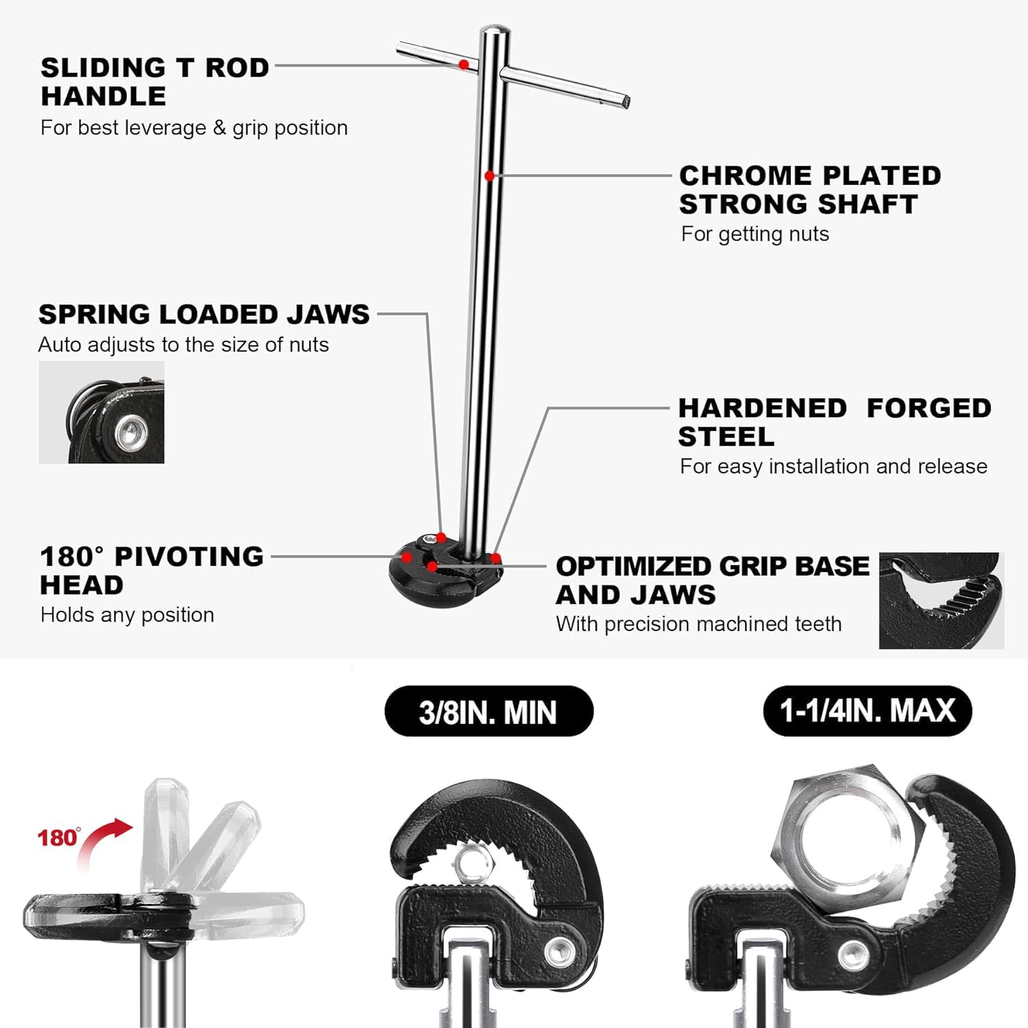 Clé pour évier - Clé pour robinet/lavabo - Outils pour évier - 2