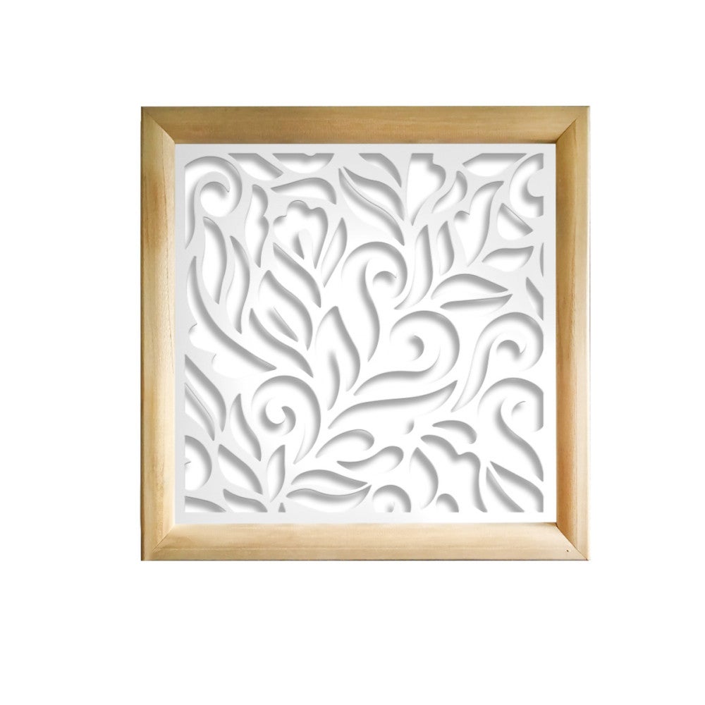 Decoración - módulos decorativos cuadrados de madera y pvc - medida 48x48cm - espesor 47mm - color interior blanco
