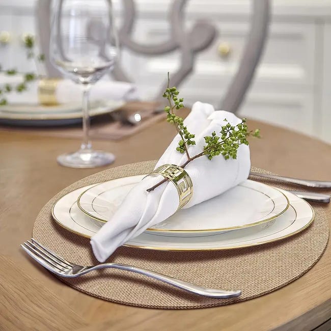Set di 6 tovagliette rotonde intrecciate, bohémien, rotonde, lavabili, resistenti al calore, per cucina, feste, matrimoni (kaki, 24 cm Set di 6 tovagliette rotonde intrecciate, bohémien, rotonde, lavabili, resistenti al calore, per cucina, feste, matrimoni (kaki, 24 cm