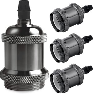 Portalampada Vintage E27 DiCUNO - Alluminio E Ceramica, Attacco Oro Champagne, Pack Da 6 - Foto 14