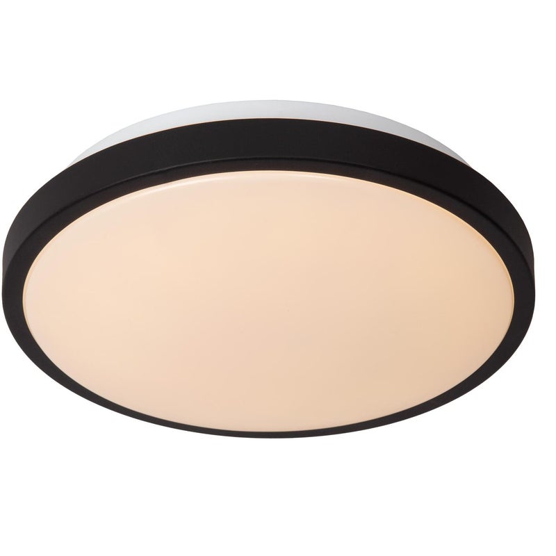 Plafon okrągły DASHER LED 12W Ciepła biel 700lm czarno-biały wym:8,5x29,3x29,3cm IP44 Lucide