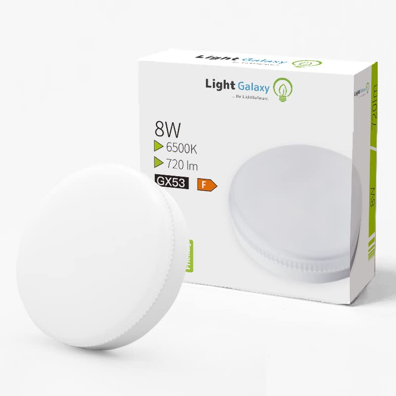 Lampadina a LED GX53, 8 W, luce bianca calda, GX53, non