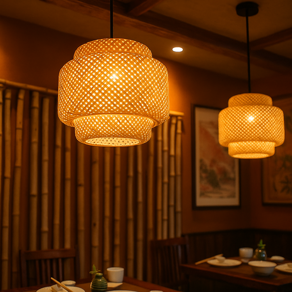 Lampa wisząca E27 LED Poli 40 cm oprawa sufitowa żyrandol IP20 bambus boho MasterLED - 5