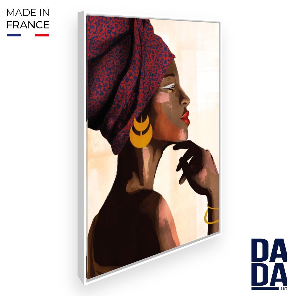 Tableau Femme Africaine Sur Toile – Art Mural Ethnique, Encadré, Prêt à Accrocher