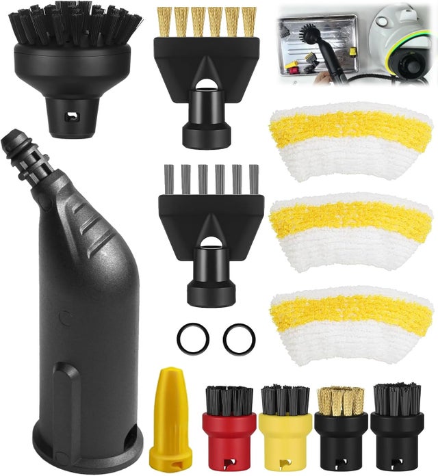 Karcher Lot de 14 accessoires pour nettoyeur vapeur Karcher SC1 SC3 SC5 SC4 SC2 Accessoires de rechange pour buse manuelle, avec buse allongée, buse i