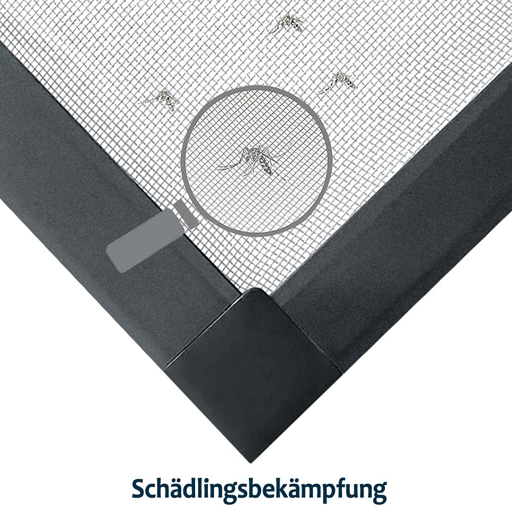 Moustiquaire pour fenêtre avec cadre, filet anti-insectes à cadre tendu en aluminium, sans perçage ni vis - 6