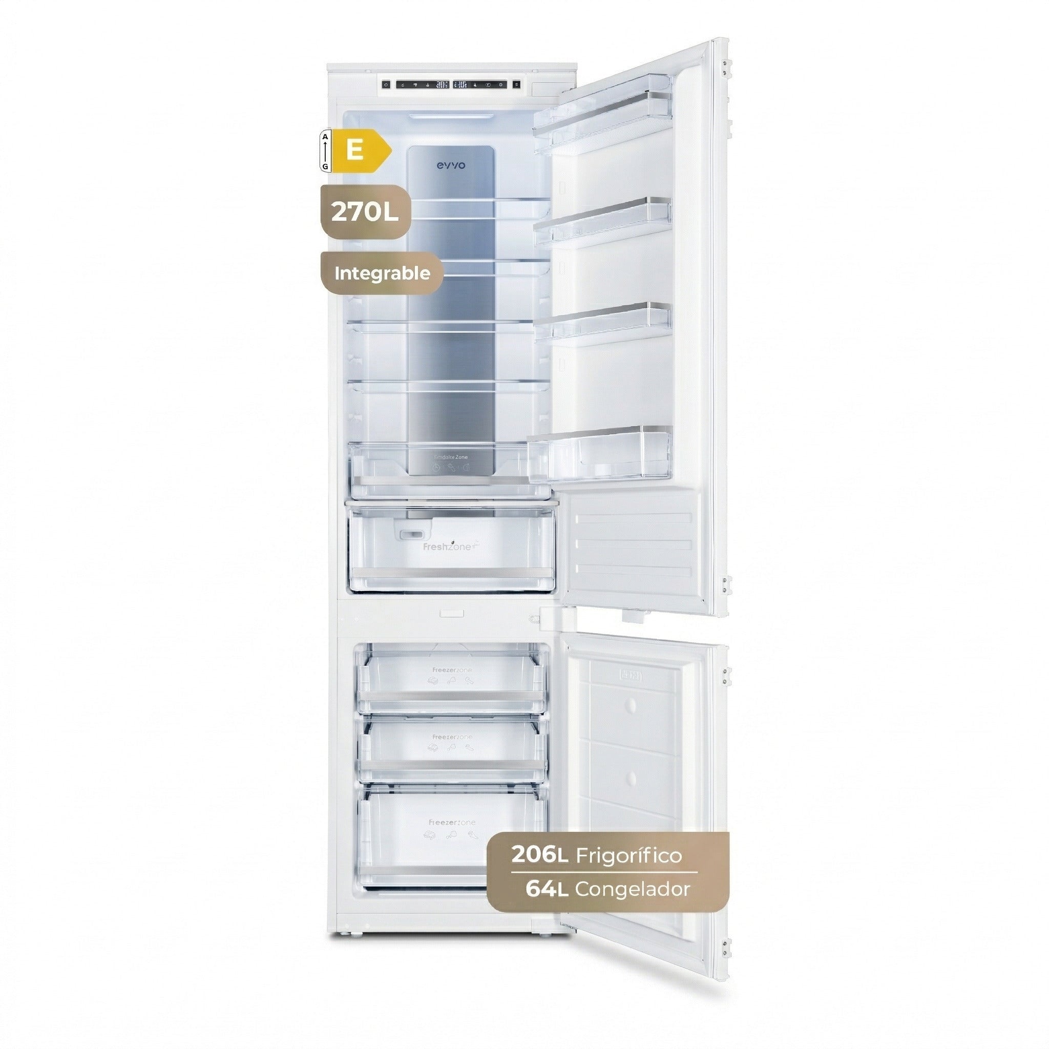 Evvo Blanco Frigorífico Combi Fi65 244L E - Imagen 3