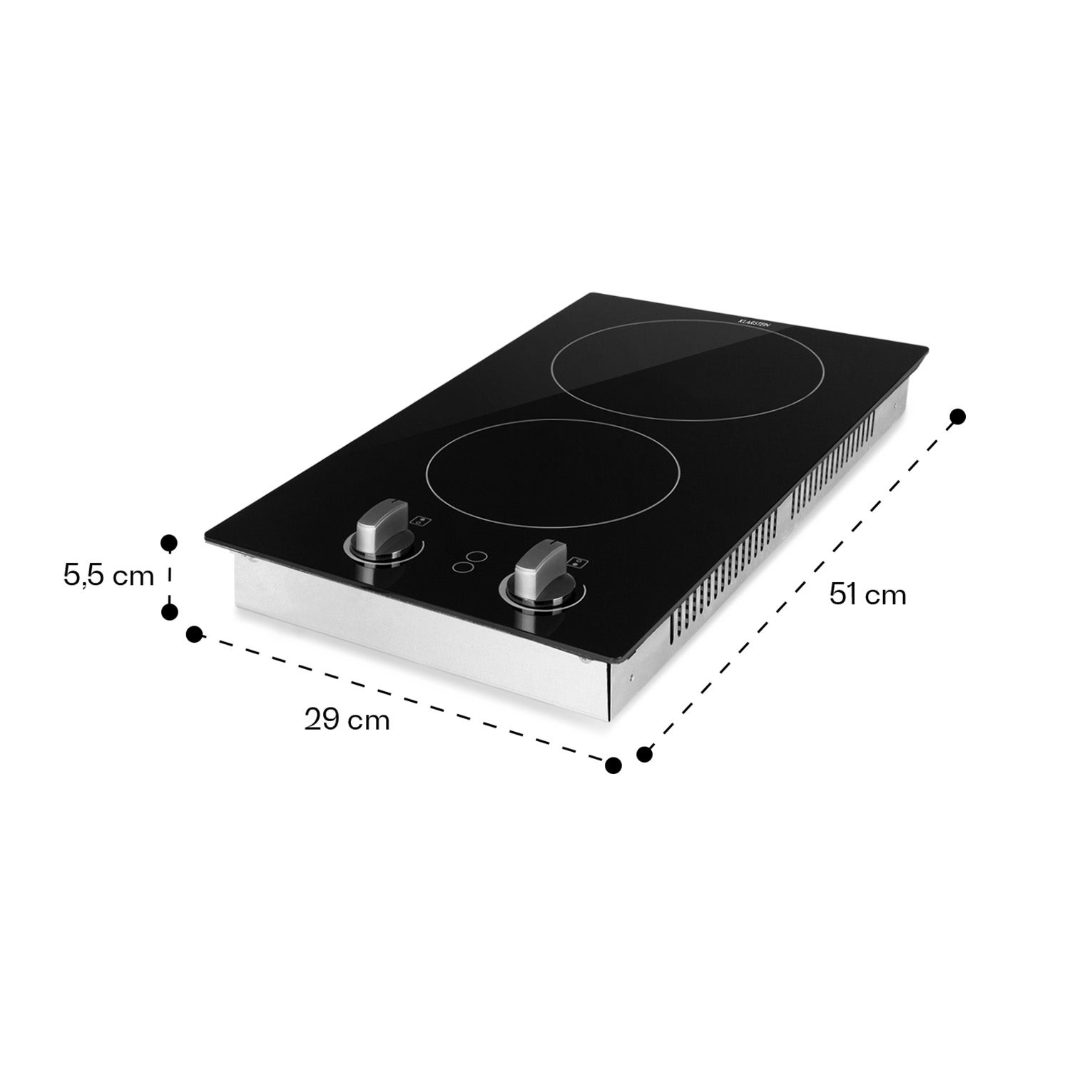 Klarstein EasyCook Domino Plaque de cuisson vitrocéramique encastrable 3000W max - Noire - 9