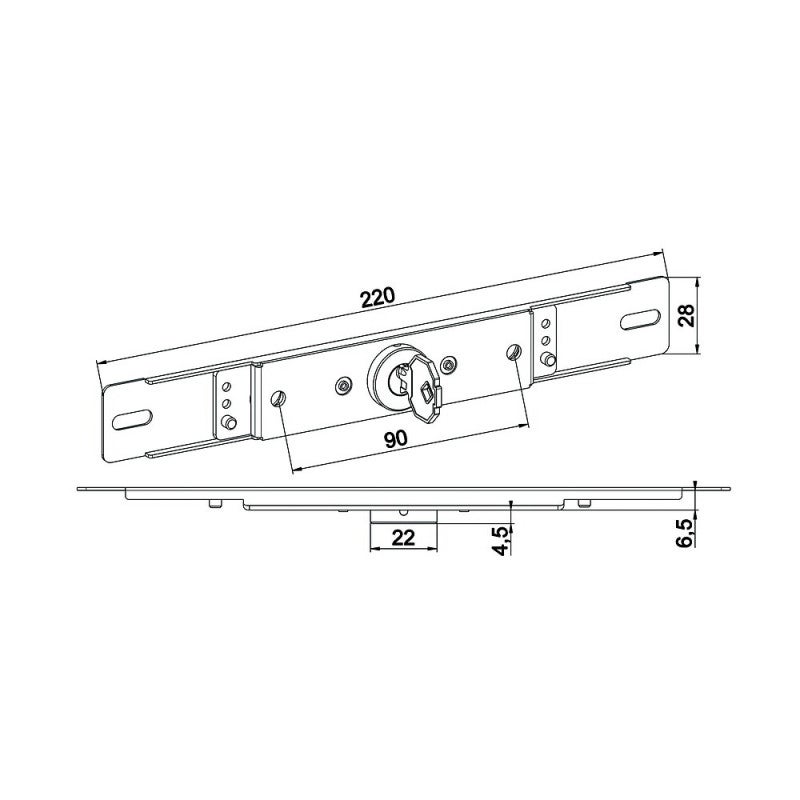 Serrure à clés pour lame finale ou intermédiaire, acier finition marron - 2