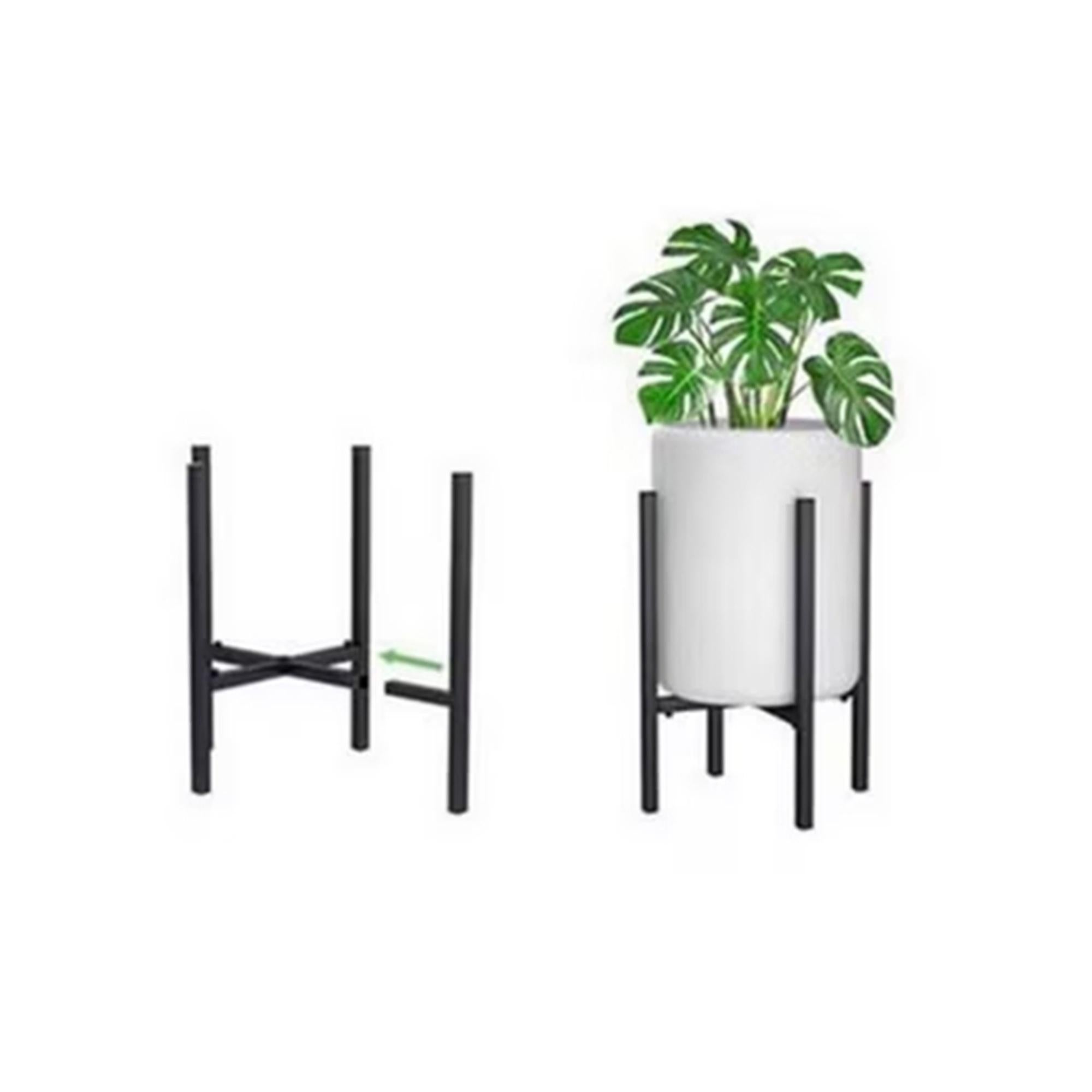 Porte-Plantes Extensible en Fer Forgé Noir avec Support Métallique Solide – Largeur Ajustable 24-38 cm, Hauteur 38 cm - 2