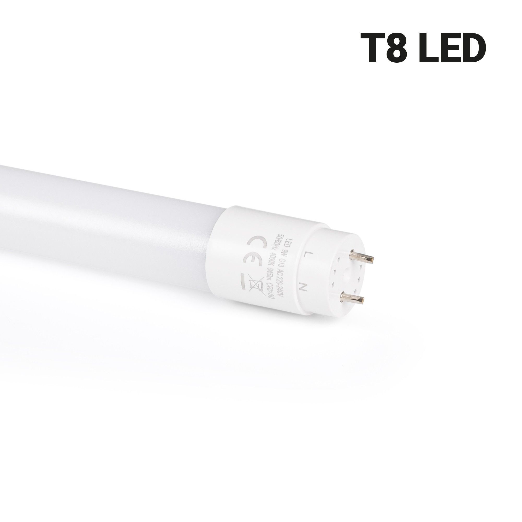 Kit reglette + tubo LED T8 - 9W - 60cm - Bianco Neutro - 5