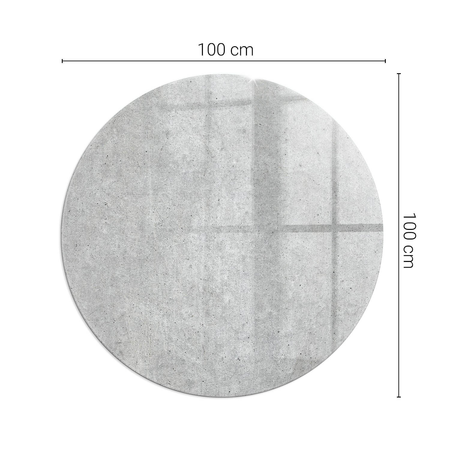 Duża szklana ochronna podkładka pod piec - fi 100 cm - Tekstura surowego betonu - TULUP - 2