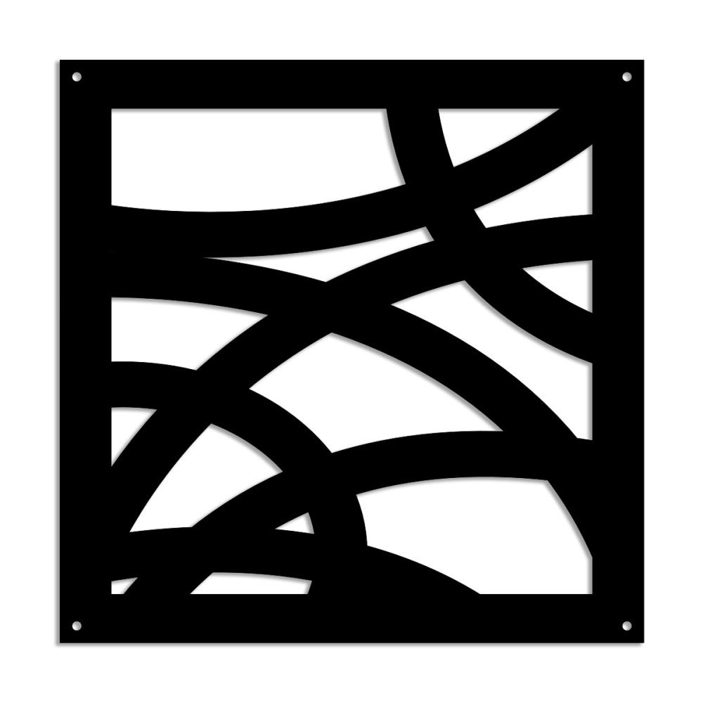 KONCENTRYCZNY - Panel perforowany z PVC - Osłona przeciwsłoneczna - Rozmiar 73x73 cm - Grubość 1 cm - Kolor CZARNY