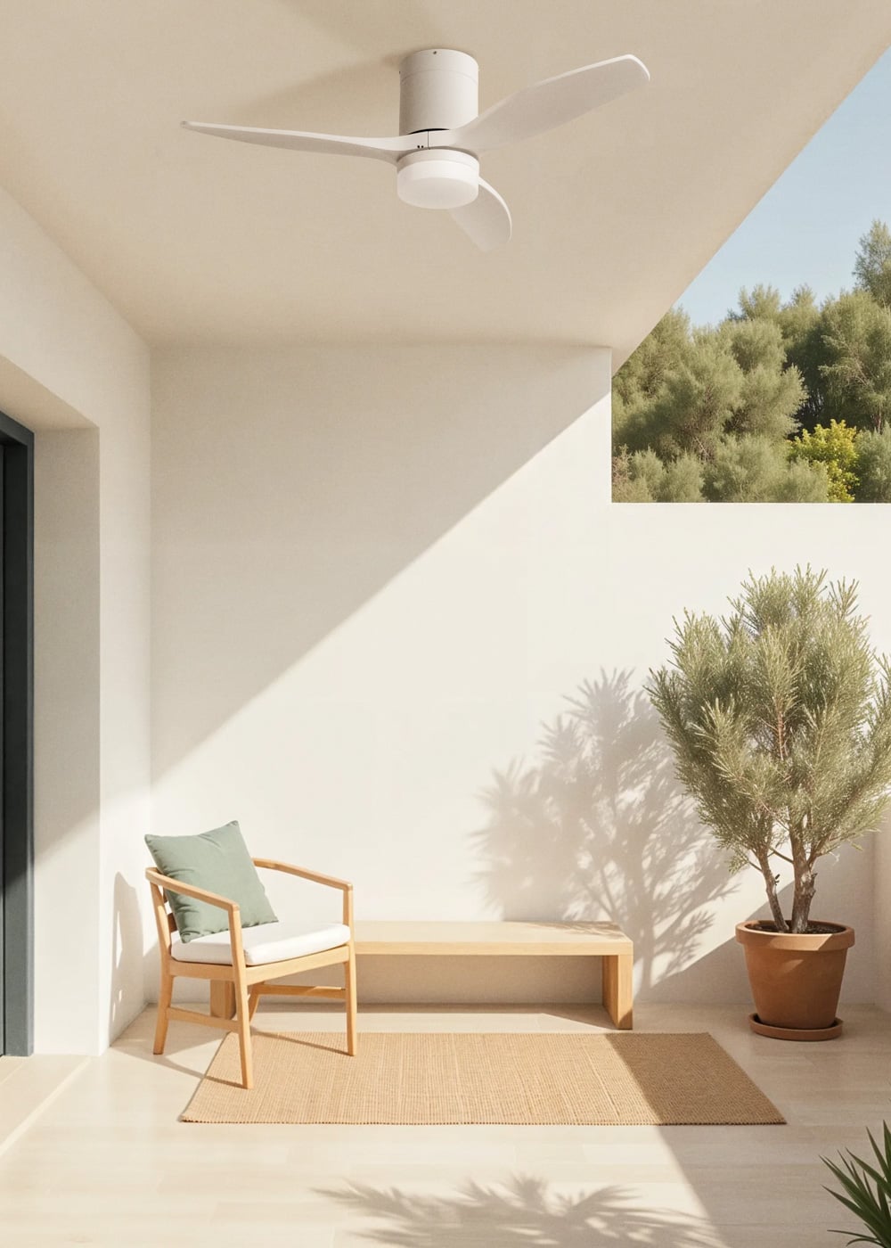 CREATE - WIND CALM S - Ventilateur de plafond silencieux 40W avec pales techniques en ABS Ø112 avec eclaraige sans wifi - 4