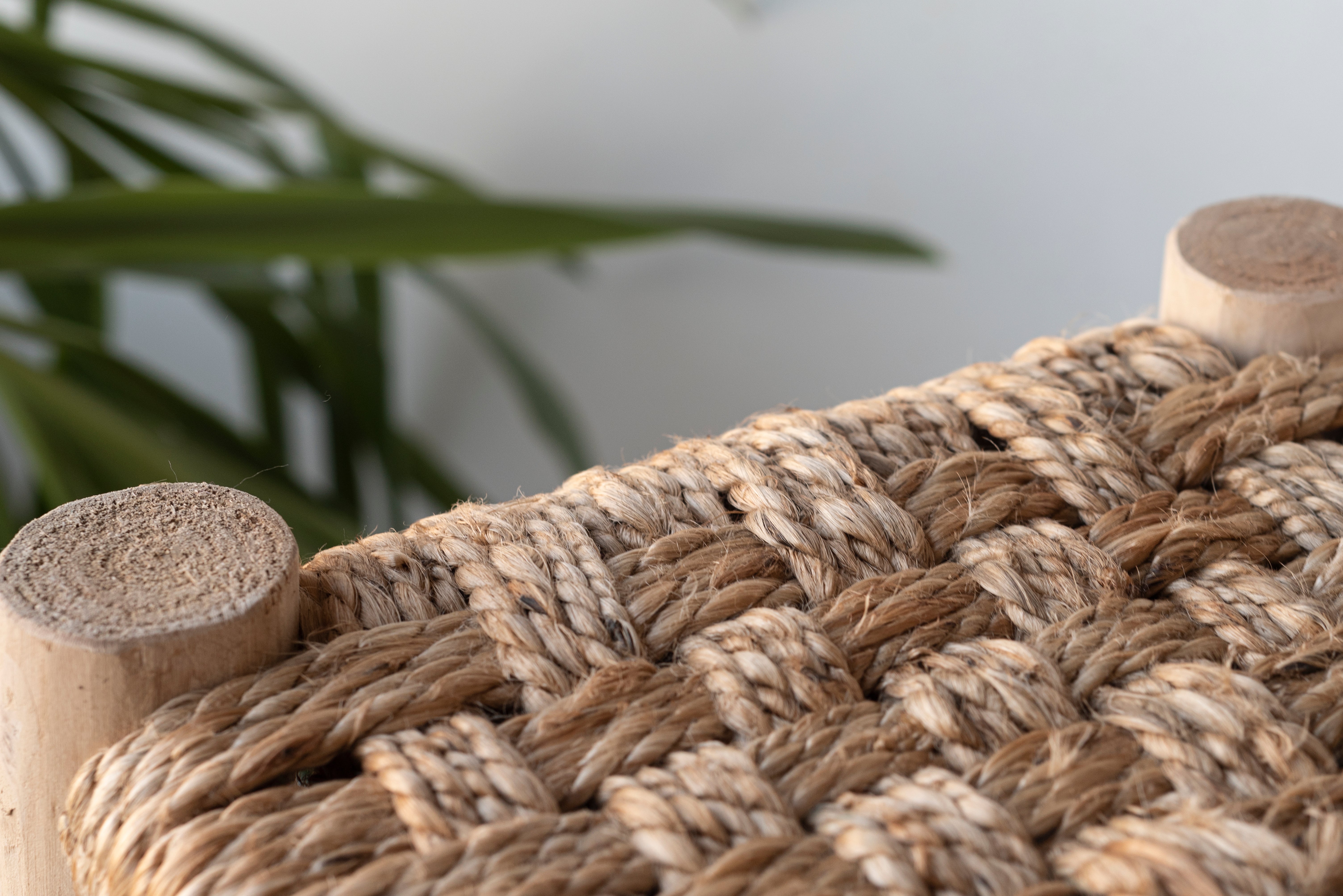 Stołek z włókien naturalnych 30x30x30 cm – Siedzisko z juty ręcznie wykonane, dekoracyjne - 3