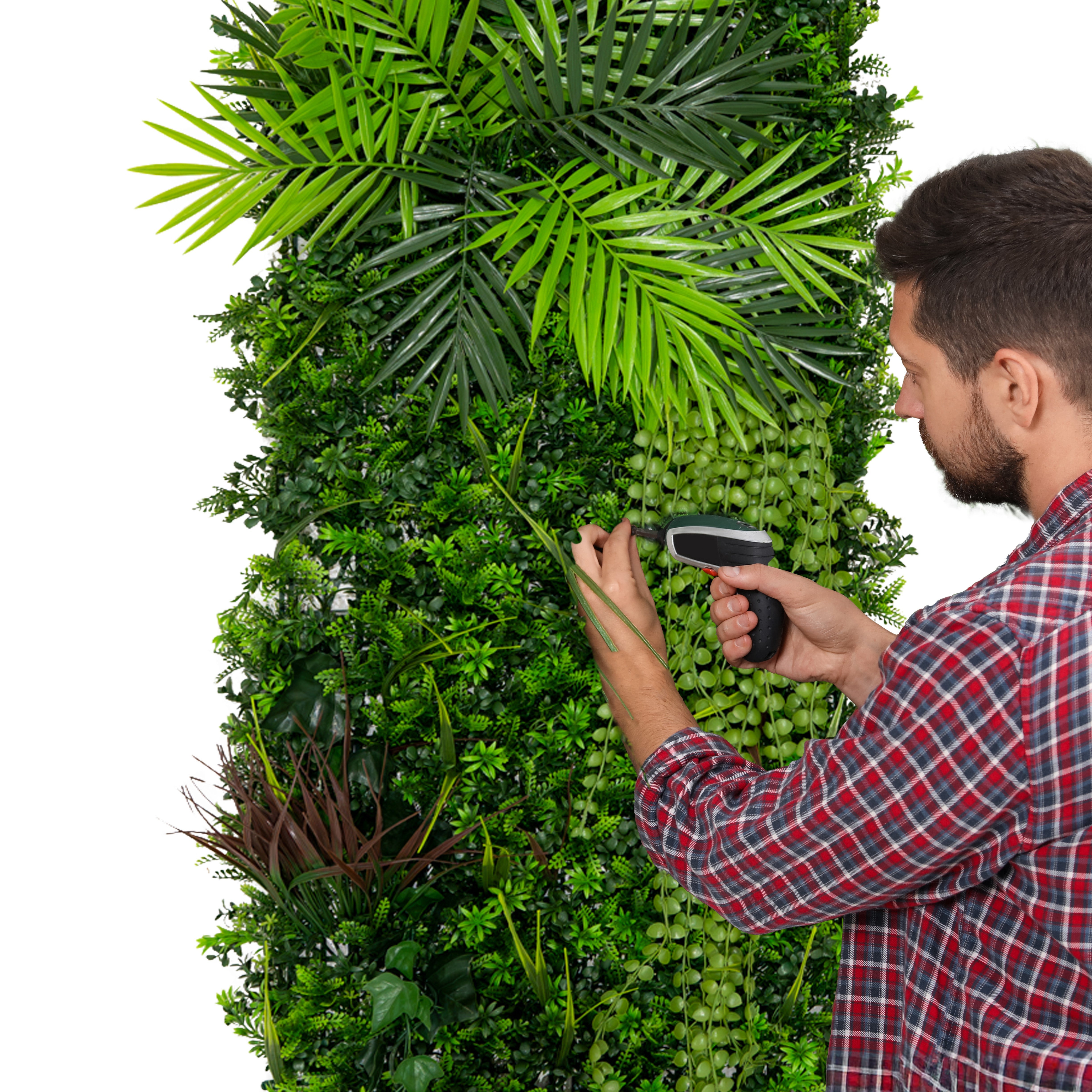 Panneau Mural Végétal Artificiel 50cm x 150 cm Alina Feuillage Fleur Verdure Carreau Intérieur Extérieur Résistant Aux - 3