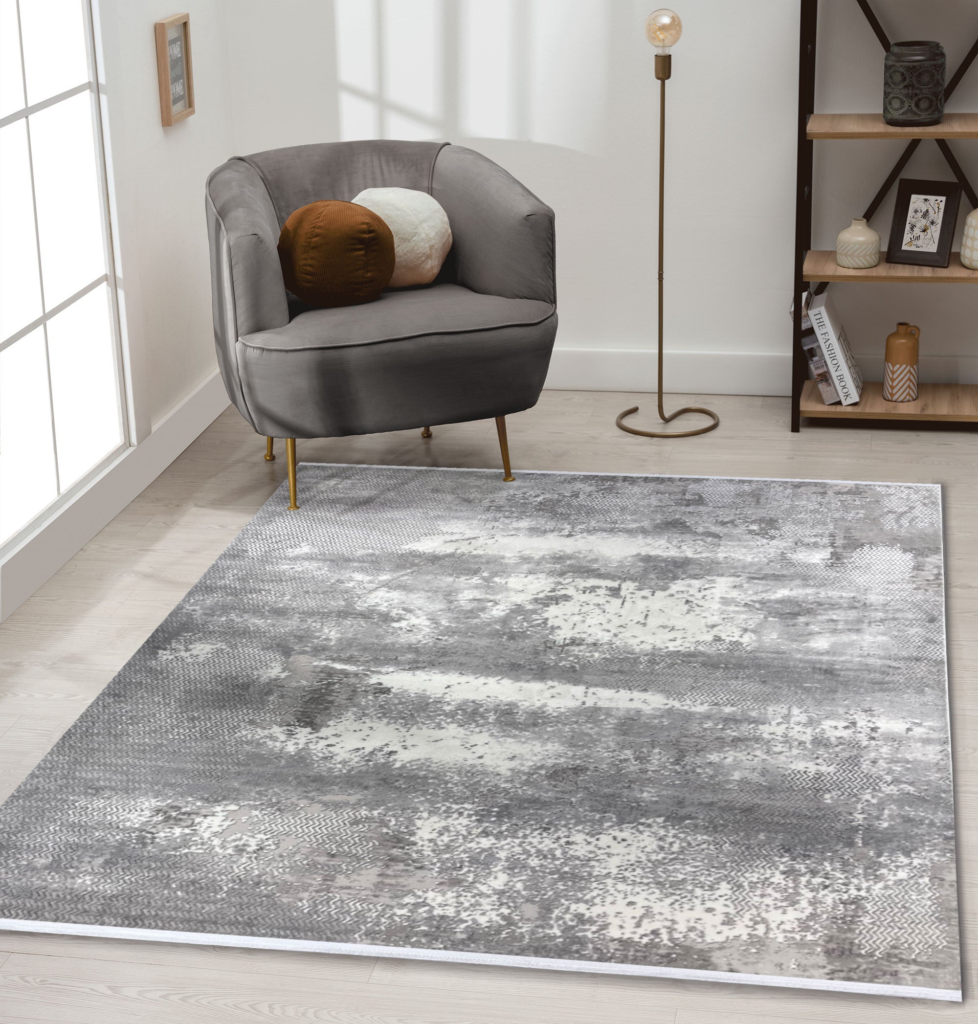 Tapis design crème fait main en laine et viscose 160 x 230 cm - Stefano Design