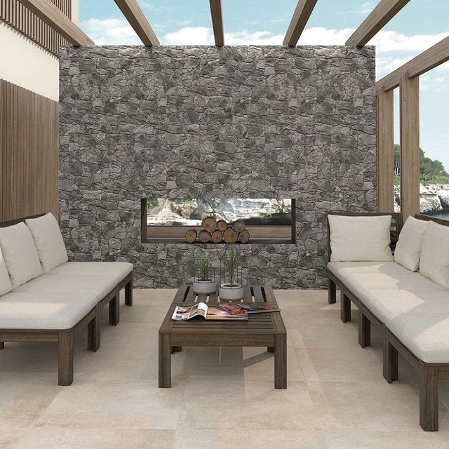 Carrelage Parement Vulcano Dark 33.3x65cm Effet Pierre
