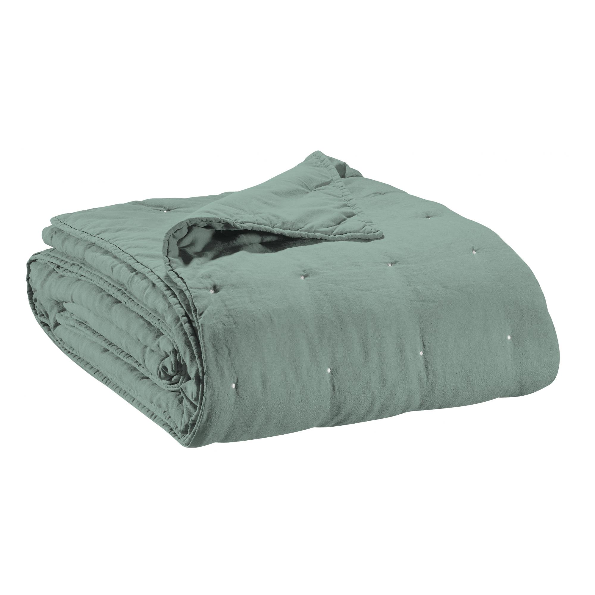 Cubre cama zeff verde gris 180 x 260 cm verde gris 180 x 260 cm vivaraise