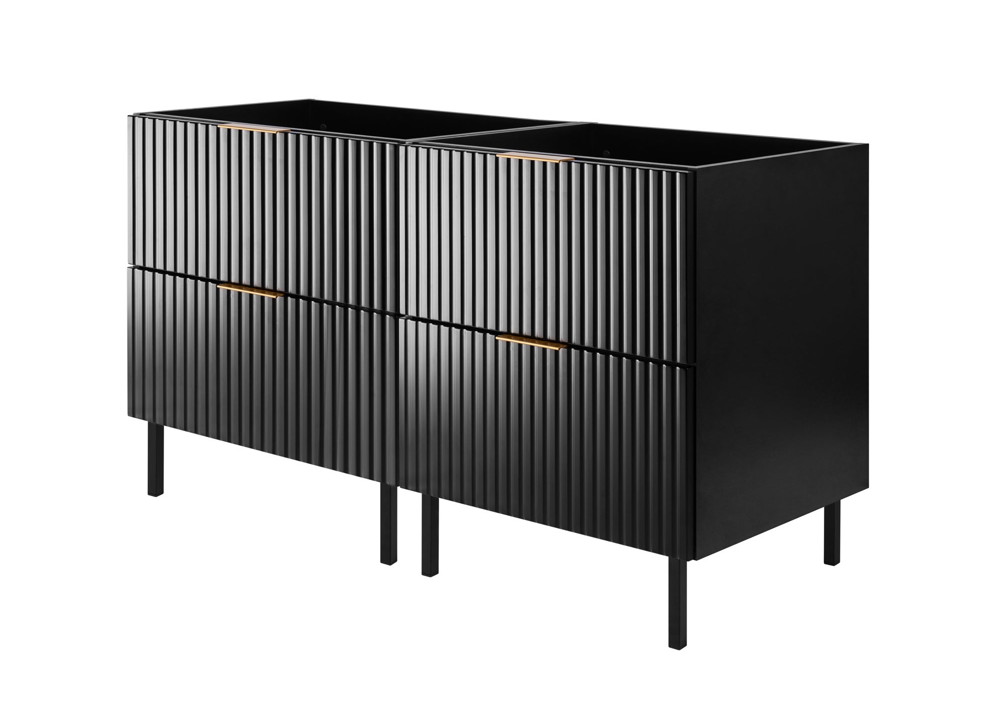 Meuble sous double vasque avec plan sur pieds FLOW noir 120 cm - 5