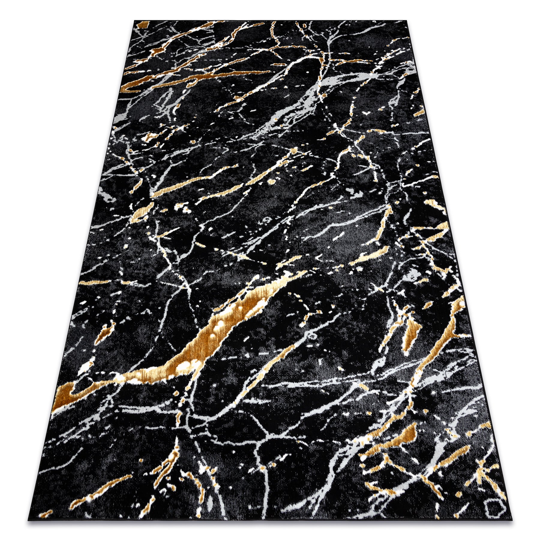 Dywan ALLURE 1963 Marmur - Strukturalny, stylowy, glamour czarny / złoty 240x330 cm