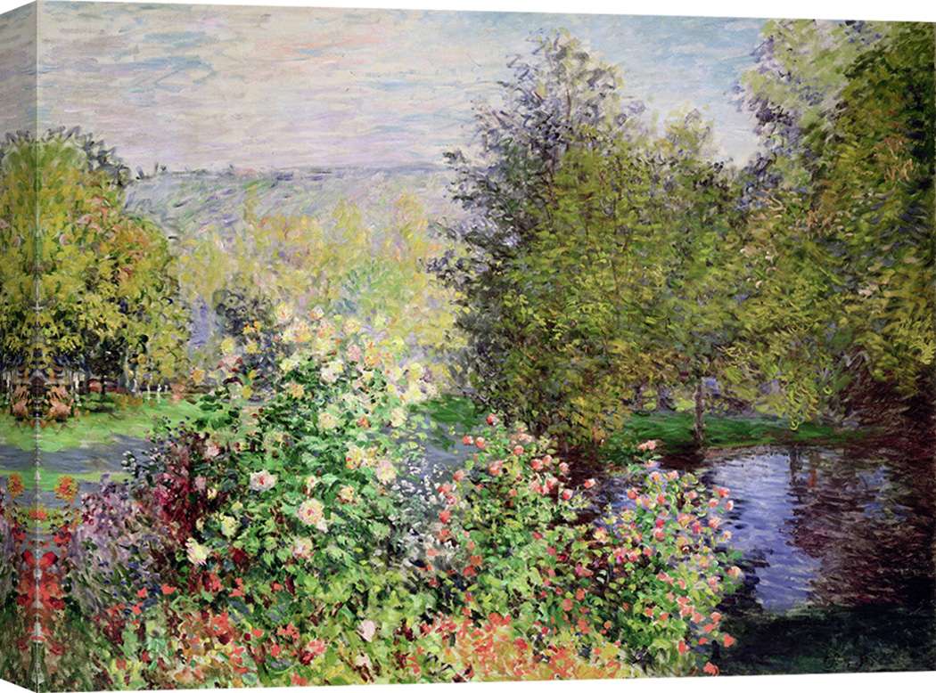 Peinture, impression sur toile - Claude Monet, Un coin du jardin de ...