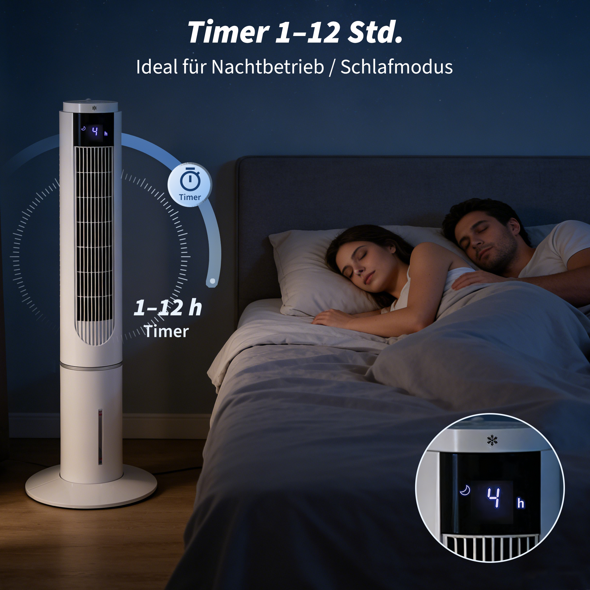 ZMH Ventilateur colonne rafraîchissant 3 modes 3 vitesses de ventilation oscillation 90° avce télécommande pour chambre bureau salon - 7