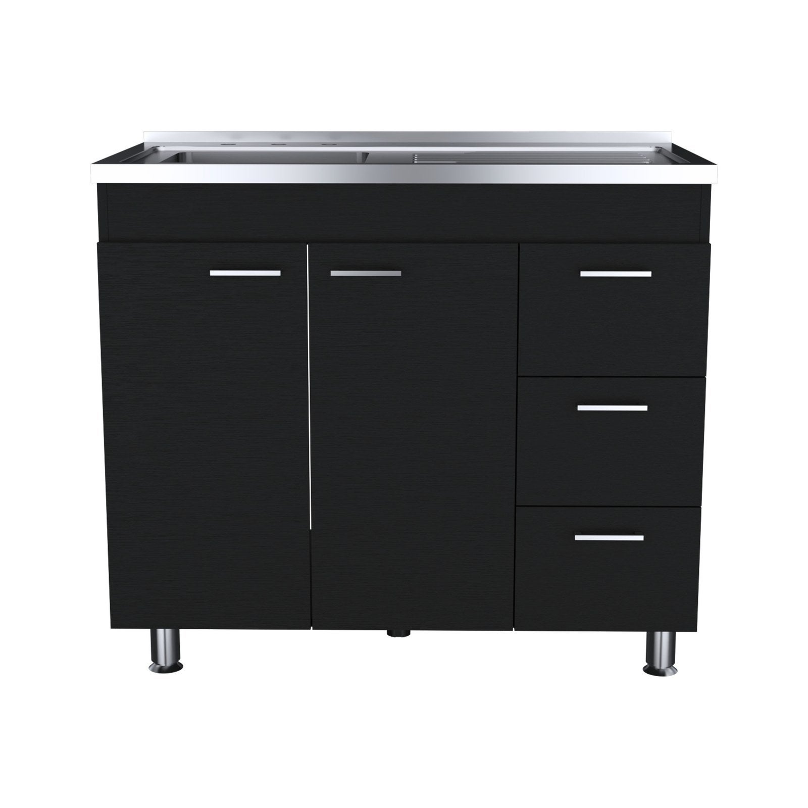 Tuhome Concept Mueble Bajo De Cocina Ferretti De 100 Cm, Wengué , Leroy Merlin