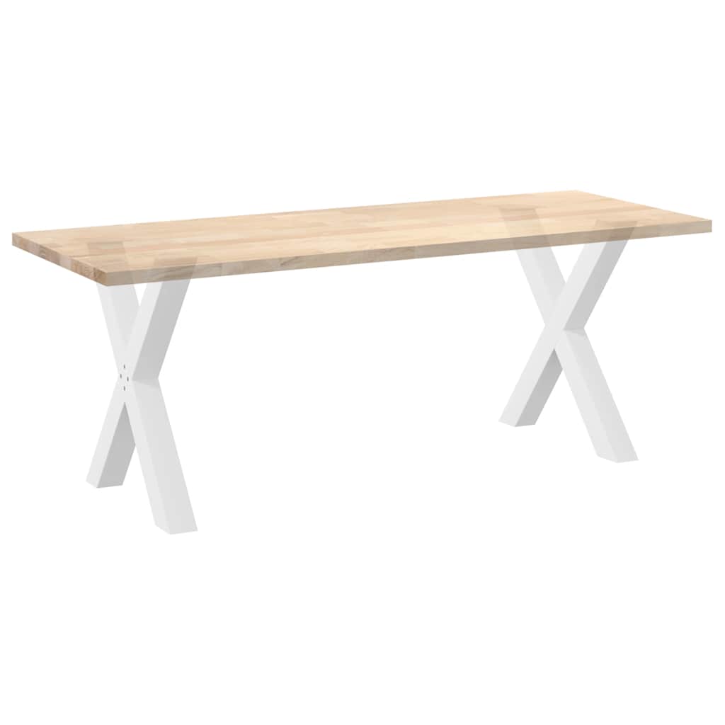 Maison Exclusive - Pieds de table à manger en forme de X, 2 pièces, blanc, 70 x (72-73) cm, acier - 8