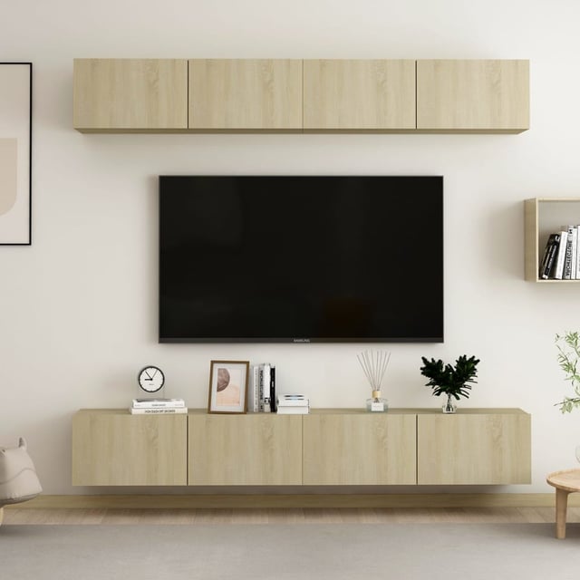 Maison Exclusive - Juego de muebles de salón 4 piezas roble Sonoma 100x30x30 cm
