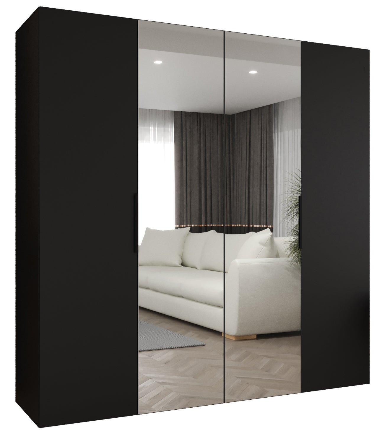 Szafa uchylna otwierana Marbella 2 200 x 52 x 202 cm czarny + u. czarny Abiks Meble