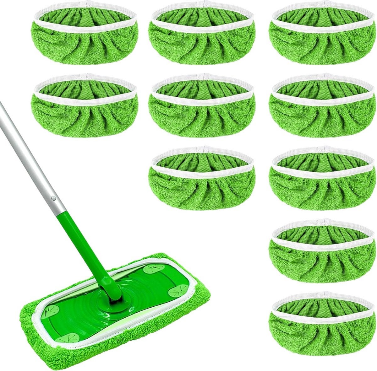 Wielokrotnego użytku ściereczki z mikrofibry do zamiatarki Swiffer – ściereczki do czyszczenia na mokro i sucho, 10 sztuk