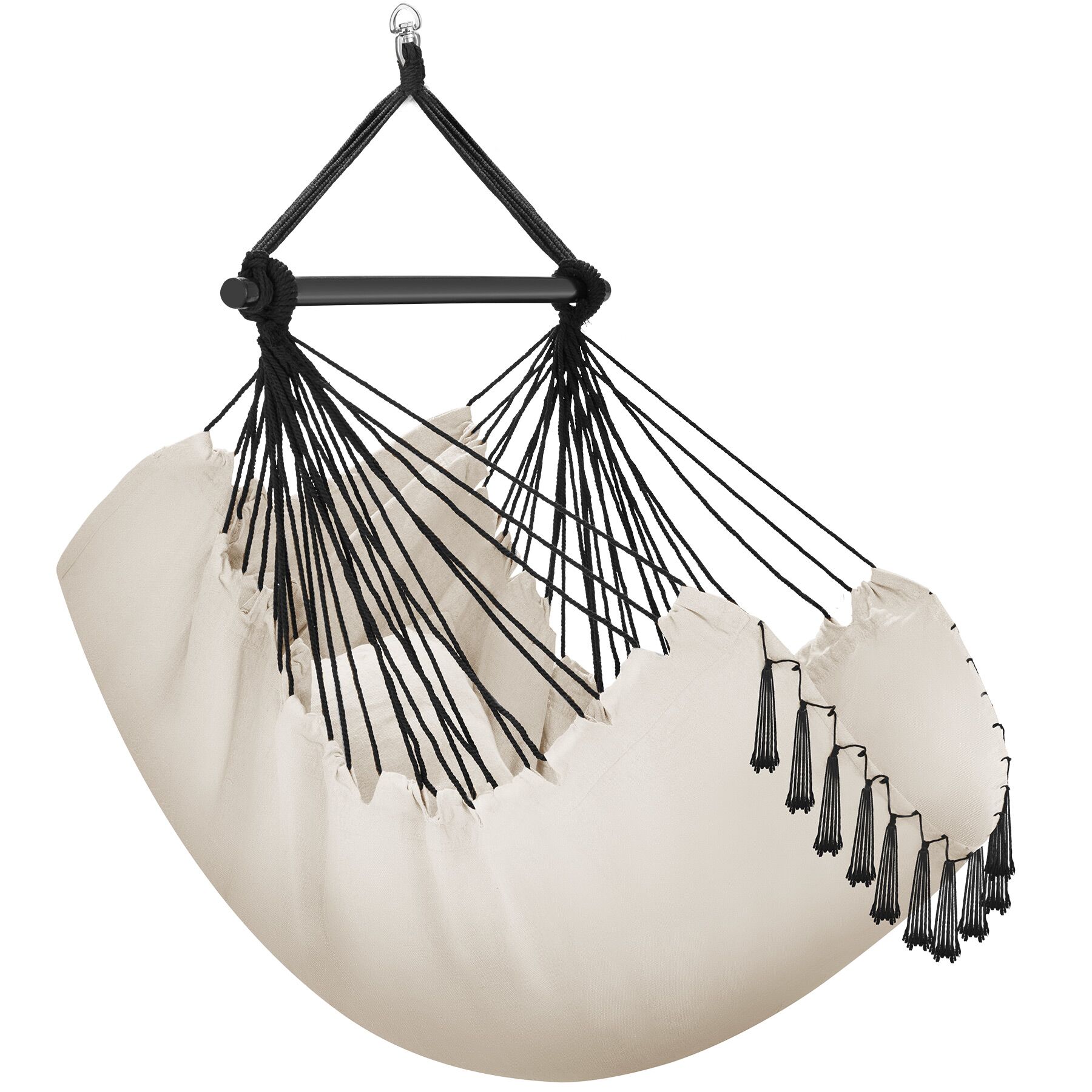 Fauteuil suspendu en polyester et coton 1 place style boho TECTAKE - 2