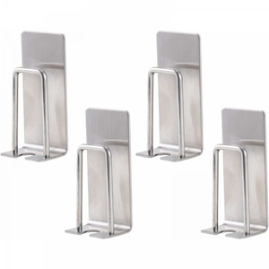 Set di Supporti per Spazzolini da Denti in Argento Fissaggio Parete senza Foratura Porta Spazzolino con Bicchiere Autoadesivo Durevole per Armadietti | Leroy Merlin